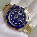 Replica Rolex Submariner 2-Tone Blue Ceramic Bezel Noob 2836 Watch - Noob Factory Watches